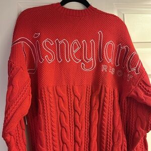 Disney Parks Red Cable Knit Spirit Jersey Sweater XSmall